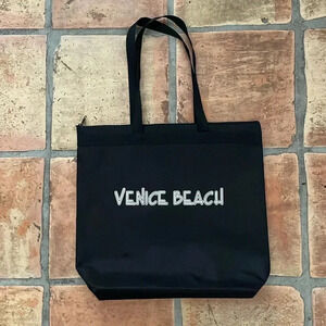 🔷 Venice Beach Souvenir Black Zipper Shoulder Bag Tote Bag